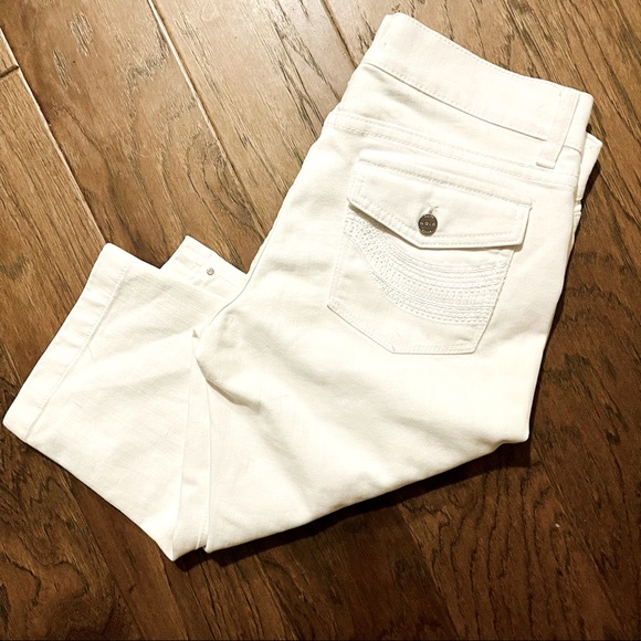 WHITE HOUSE BLACK MARKET Noir White Crop Jean Sz: 6 Retail:$108.00 - Picture 4 of 6